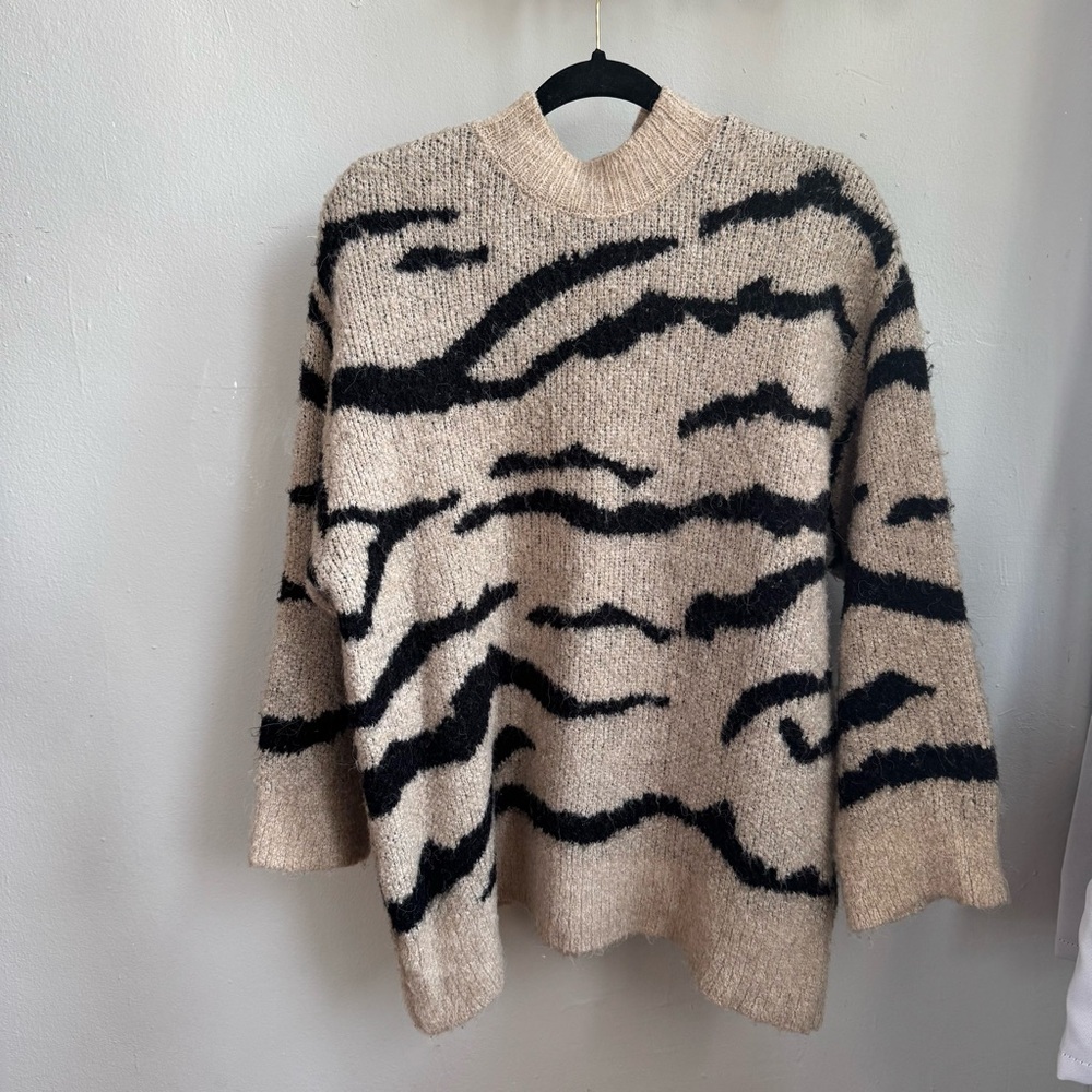 Cozy Beige and Black Sweater